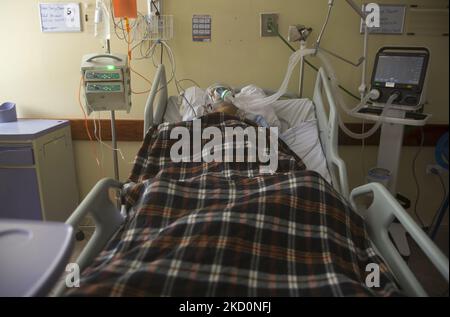 Positive Covid patients are treated at the Pablo Arturo Suarez Hospital in the city of Quito, Ecuador, on January 18, 2022 (Photo by Rafael Rodriguez/NurPhoto) Stock Photo