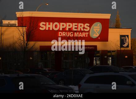 Shoppers Drug Mart store in South Edmonton. On Thursday, January 20, 2021, in Edmonton, Alberta, Canada. (Photo by Artur Widak/NurPhoto) Stock Photo