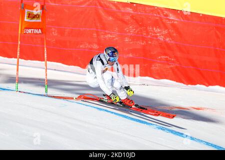 LEDECKA Ester (CZE) in action during the alpine ski race 2022 FIS Ski World Cup - Women's Down Hill on January 22, 2022 at the Olympia slope in Cortina d'Ampezzo, Italy (Photo by Luca Tedeschi/LiveMedia/NurPhoto) Stock Photo