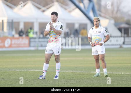 Timothy Oâ€™Malley (Zebre) during the Rugby Challenge Cup Zebre Rugby Club vs Worcester Warriors on January 22, 2022 at the Sergio Lanfranchi stadium in Parma, Italy (Photo by Massimiliano Carnabuci/LiveMedia/NurPhoto) Stock Photo