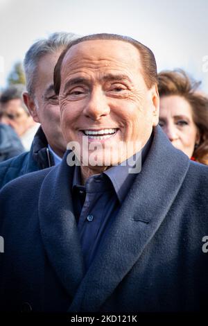 FILE PHOTO - Italian Former premier Silvio Berlusconi withdrew from the race for Italy's presidency on Saturday, he said in a statement. In the file image: Former Italian premier and leader of centre-right Forza Italia (FI) party Silvio Berlusconi arrives in L'Aquila, Italy, on January 26, 2019. (Photo by Manuel Romano/NurPhoto) Stock Photo