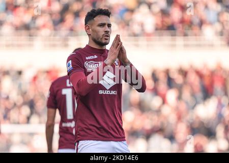 February 20, 2023, Torino, Piemonte, Italy: Olimpic Stadium Grande Torino,  20.02.23 Antonio Sanabria (9 Torino FC) celebrates the goal during the  Serie A match Torino FC v US Cremonese at Olimpic Stadium