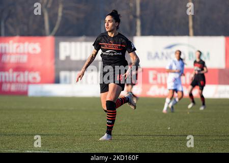 Martina Piemonte of AC Milan in action during the Women Serie A match between AC Milan and UC Sampdoria at Campo Sportivo Vismara on January 23, 2022 in Milan, Italy. (Photo by Alessandro Bremec/NurPhoto) Stock Photo