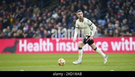 Liverpool's Jordan Henderson during Premier League between Crystal Palace and Liverpool at Selhurst Park Stadium, London on 23rd January , 2022 (Photo by Action Foto Sport/NurPhoto) Stock Photo