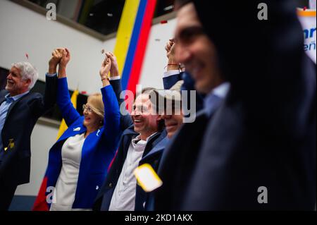 Presidential pre-candidate Federico Gutierrez of the political party 'Crecemos Colombia' during the pre-candidacy officialization of the members of the right wing political alliance 'Equipo por Colombia' in Bogota, Colombia on January 26, 2022. (Photo by Sebastian Barros/NurPhoto) Stock Photo