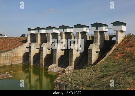 Weheragala Reservoir Dam in the Yala National Park in Kataragama, Sri Lanka. Yala National Park is the oldest and most known national park in Sri Lanka and was designated a wildlife sanctuary in 1900 and as national park in 1938. (Photo by Creative Touch Imaging Ltd./NurPhoto) Stock Photo