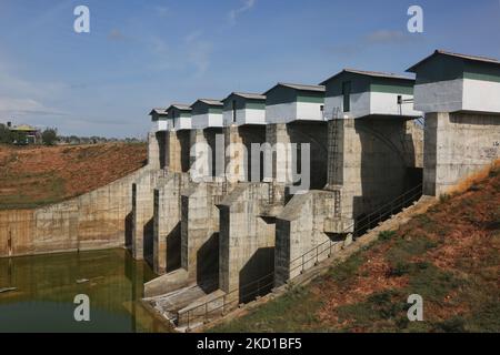 Weheragala Reservoir Dam in the Yala National Park in Kataragama, Sri Lanka. Yala National Park is the oldest and most known national park in Sri Lanka and was designated a wildlife sanctuary in 1900 and as national park in 1938. (Photo by Creative Touch Imaging Ltd./NurPhoto) Stock Photo