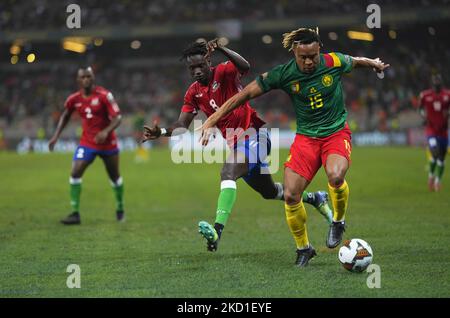 Pierre Kunde of Cameroon during Cameroon versus The Gambia, African Cup of Nations, at Japoma Stadium on January 29, 2022. (Photo by Ulrik Pedersen/NurPhoto) Stock Photo