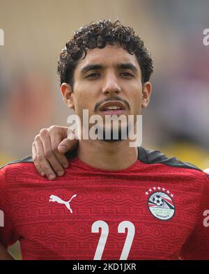 Omar Marmoush of Egypt during Morocco versus Egypt, African Cup of Nations, at Ahmadou Ahidjo Stadium on January 30, 2022. (Photo by Ulrik Pedersen/NurPhoto) Stock Photo