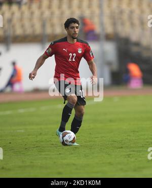 Omar Marmoush of Egypt during Morocco versus Egypt, African Cup of Nations, at Ahmadou Ahidjo Stadium on January 30, 2022. (Photo by Ulrik Pedersen/NurPhoto) Stock Photo