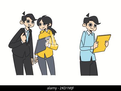 businessman is studying hard to get a decent position Stock Vector
