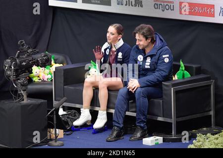 Lea SERNA (FRA), at Kiss & Cry, during Women Free Skating, at the ISU