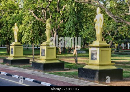 Statue of Queen Anula in Mihintale, Sri Lanka. Queen Anula of