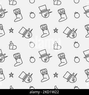 Seamless Pattern Christmas, hand drawn and easy to use, made using a flat design style Stock Vector