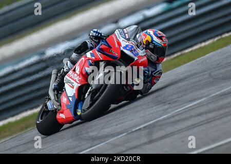 Jorge Martin of Pramac Racing in action during the last day of the 2022 MotoGP Sepang Winter Test on 6 February 2022 held at Sepang International Circuit in Sepang, Malaysia. (Photo by Muhammad Amir Abidin/NurPhoto) Stock Photo