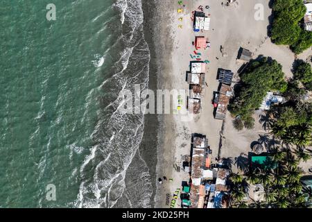 Areal view of Saint Martin's Island, locally known as Narkel Jinjira, is the only coral island of Bangladesh. February 8, 2022 (Photo by Mushfiqul Alam/NurPhoto) Stock Photo