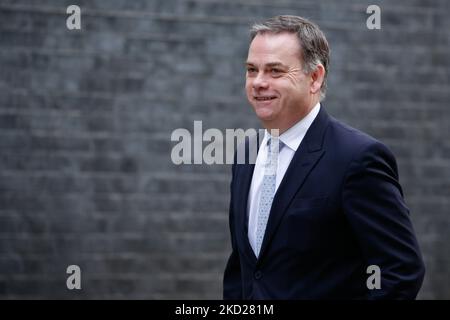 British cabinet Minister without Portfolio Nigel Adams, Conservative Party MP for Selby and Ainsty, walks up Downing Street in London, England, on February 9, 2022. (Photo by David Cliff/NurPhoto) Stock Photo