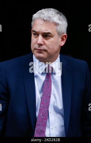 Steve Barclay, Conservative Party MP for North East Cambridgeshire and newly-appointed chief of staff to British Prime Minister Boris Johnson, leaves 10 Downing Street in London, England, on February 9, 2022. (Photo by David Cliff/NurPhoto) Stock Photo