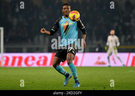 Turin, Italy. 12 February 2022. Jean-Pierre Nsame of Venezia FC in