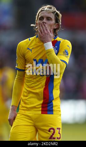 Crystal Palace's Conor Gallagher (on loan from Chelsea) during Premier League between Brentford and Crystal Palace at Brentford Community Stadium , London, England on 12th February 2022 (Photo by Action Foto Sport/NurPhoto) Stock Photo