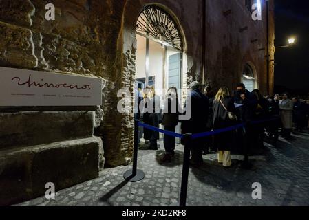 The exhibition during the News Pablo Picasso&#39;s 1909 painting &#34;Young Woman&#34; exhibited for the first time in Italy on February 14, 2022 at the Rhinoceros Gallery in Rome, Italy (Photo by Gloria Imbrogno/LiveMedia/NurPhoto) Stock Photo