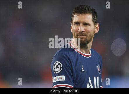 Lionel Messi of Paris Saint Germain during the UEFA Champions League Round Of Sixteen Leg One match between Paris Saint-Germain and Real Madrid at Parc des Princes on February 15, 2022 in Paris, France. (Photo by Jose Breton/Pics Action/NurPhoto) Stock Photo