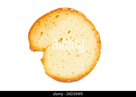 Crackers bruschetta with spices isolated on white background, top view. File contains clipping path. Stock Photo