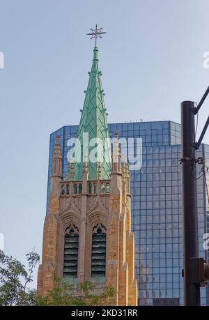 Cathedral of St. John is seat of the Roman Catholic Diocese of Cleveland. The church was built in 1852. Stock Photo