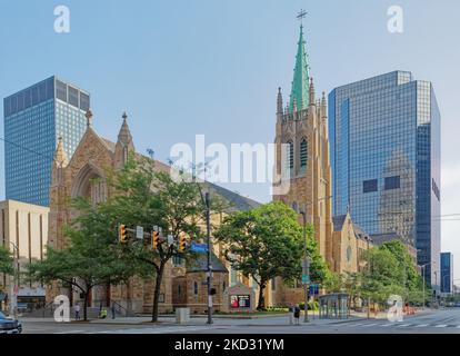 Cathedral of St. John is seat of the Roman Catholic Diocese of Cleveland. The church was built in 1852. Stock Photo