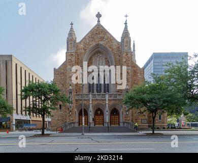 Cathedral of St. John is seat of the Roman Catholic Diocese of Cleveland. The church was built in 1852. Stock Photo