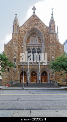 Cathedral of St. John is seat of the Roman Catholic Diocese of Cleveland. The church was built in 1852. Stock Photo