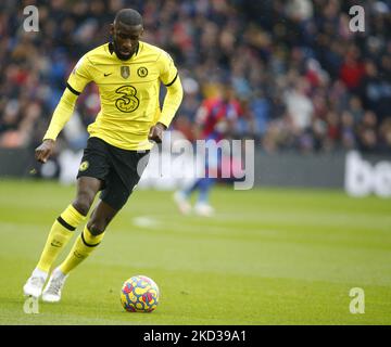 Chelsea's Antonio Rudiger during Premier League between Crystal Palace and Chelsea at Selhurst Park Stadium, London on 19th February, 2022 (Photo by Action Foto Sport/NurPhoto) Stock Photo