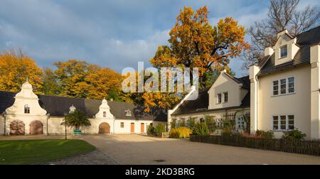 castle Muskau and park,Bad Muskau, Germany Stock Photo