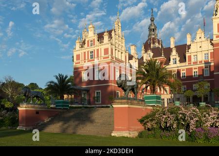 castle Muskau and park,Bad Muskau, Germany Stock Photo