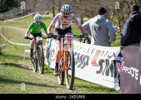 (13) - Francesca Saccu (ITA) during the MTB - Mountain Bike Verona MTB International XCO 2022 - Open woman race on February 27, 2022 at the Parco delle Colombare in Verona, Italy (Photo by Roberto Tommasini/LiveMedia/NurPhoto) Stock Photo