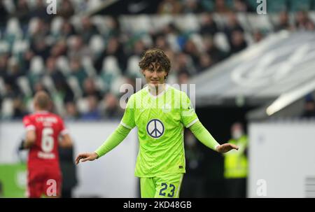 Jonas Wind of VfL Wolfsburg during Wolfsburg vs Union Berlin, Bundesliga, at Volkswagen Arena, Wolfsburg, Germany on March 5, 2022. (Photo by Ulrik Pedersen/NurPhoto) Stock Photo