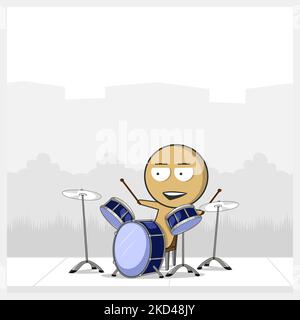 Musician playing drums Stock Vector
