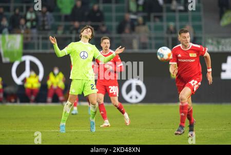 Jonas Wind of VfL Wolfsburg during Wolfsburg vs Union Berlin, Bundesliga, at Volkswagen Arena, Wolfsburg, Germany on March 5, 2022. (Photo by Ulrik Pedersen/NurPhoto) Stock Photo