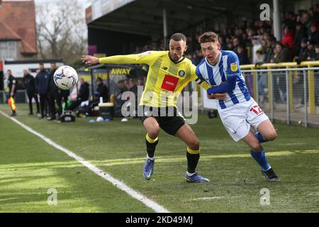 Hartlepool United's Joe Grey battles for possession with Dorking ...