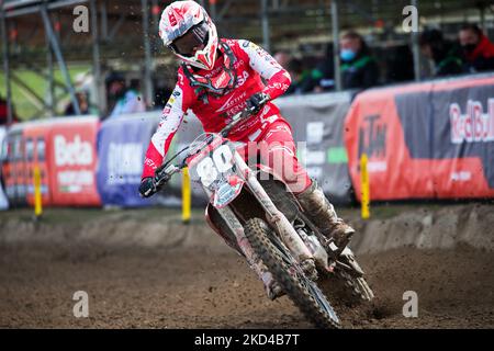 80 ADAMO ANDREA (SM Action Racing Team Yuasa Battery) during the 2022 FIM MX2 Motocross World Championship in Mantova, Italy during the Motocross MXGP of Lombardia (ITA) on March 06, 2022 at the Tazio Nuvolari circuit in Mantova, Italy (Photo by Valerio Origo/LiveMedia/NurPhoto) Stock Photo