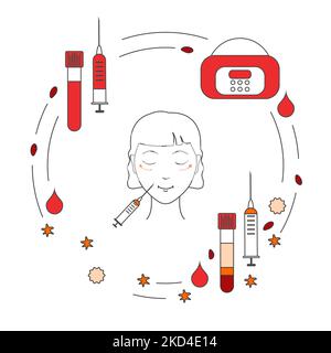 Platelet-rich plasma rejuvenation, conceptual illustration Stock Photo