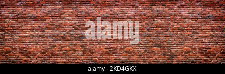 Vintage brick wall texture. Panoramic background of old stone. Stock Photo