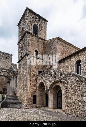 Old medieval Abbazia del Goleto, and abbey built in romanesque style, Sant'Angelo dei Lombardi, Campania, Italy Stock Photo