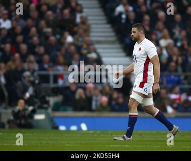 Charlie Ewels of England gets red card during Guinness six Nations match between England and Ireland, at Twickenham Stadium on 12th March, 2022 in London, England (Photo by Action Foto Sport/NurPhoto) Stock Photo