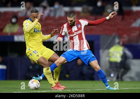 during the La Liga Santander match between Club Atletico de Madrid and Cadiz CF at Estadio Wanda Metropolitano on March 11, 2022 in Madrid, Spain. (Photo by Jose Breton/Pics Action/NurPhoto) Stock Photo