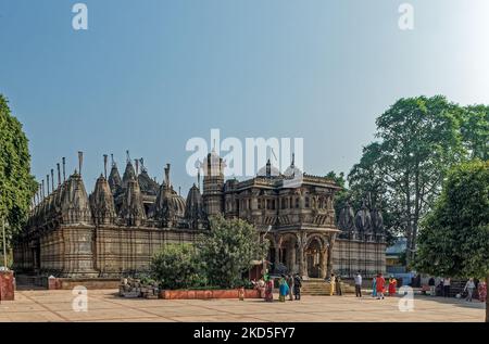 12 16 2007 Extiriar of  Hathisingh Jain temple, The temple blends the old Maru-Gurjara temple architecture style Ahmedabad, Gujarat , India Stock Photo