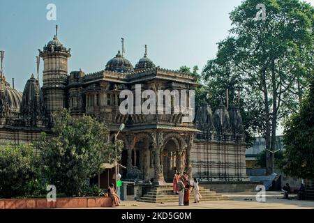 12 16 2007 Extiriar of  Hathisingh Jain temple, The temple blends the old Maru-Gurjara temple architecture style Ahmedabad, Gujarat , India Stock Photo