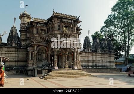 12 16 2007 Extiriar of  Hathisingh Jain temple, The temple blends the old Maru-Gurjara temple architecture style Ahmedabad, Gujarat , India Stock Photo