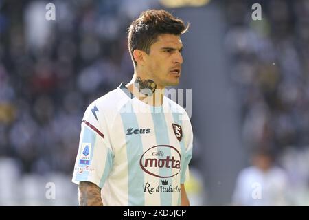 Diego Perotti of US Salernitana 1919 during the match between Juventus FC and US Salernitana 1919 on March 20, 2022 at Allianz Stadium in Turin, Italy. Juventus won 2-0 over Salernitana. (Photo by Massimiliano Ferraro/NurPhoto) Stock Photo