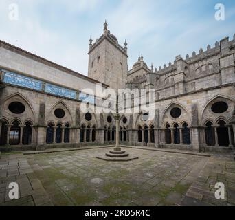 Gothic Cloisters of Se do Porto Cathedral - Porto, Portugal Stock Photo